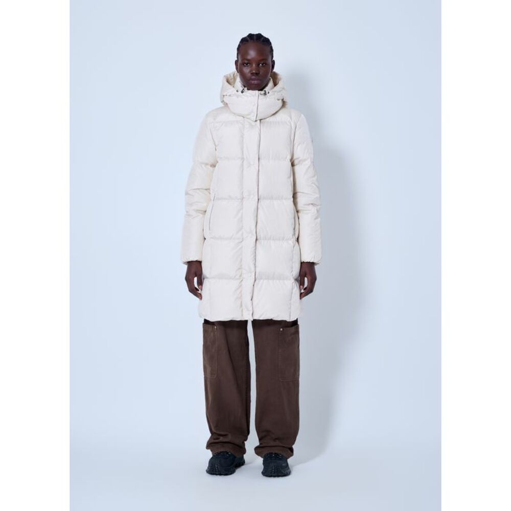 Moncler Women Litte Square-Quilted Hooded Long Down Jacket